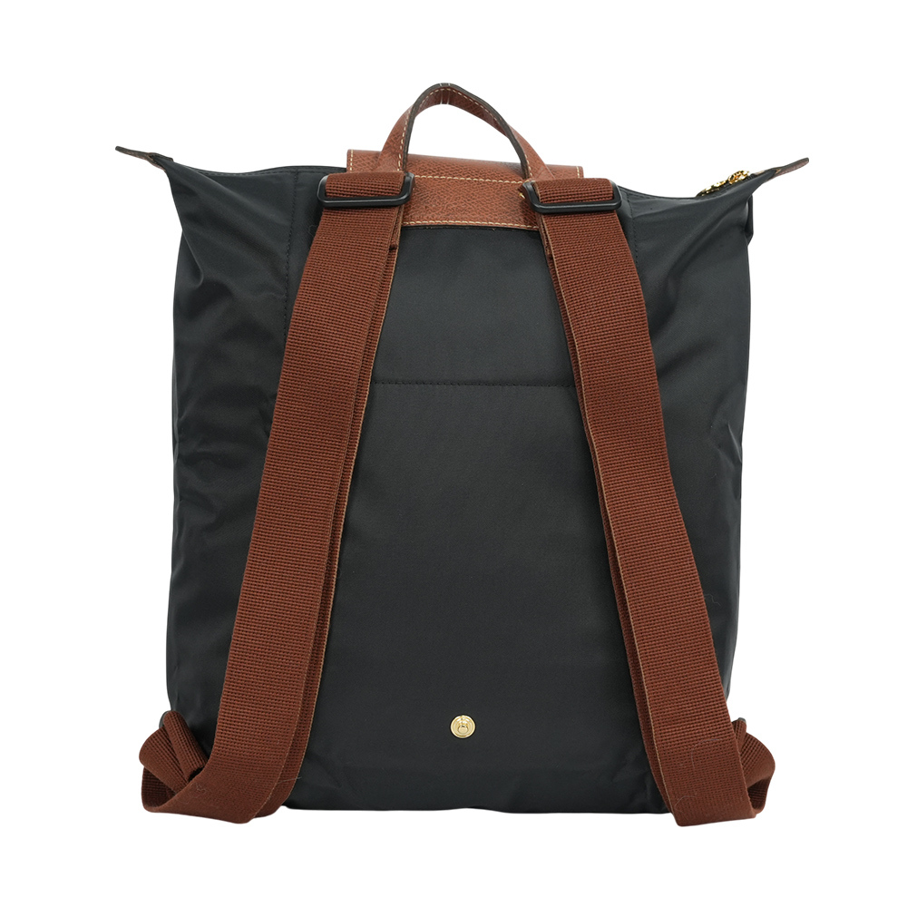 【LONGCHAMP】Le Pliage Original M 再生帆布中型折疊後背包(黑色)10284 089 001