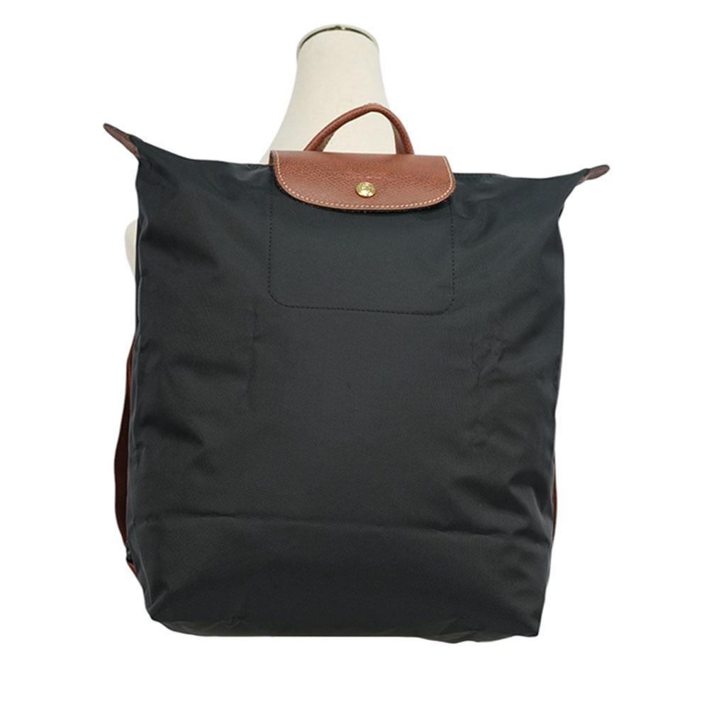 【LONGCHAMP】Le Pliage Original M 再生帆布中型折疊後背包(黑色)10284 089 001