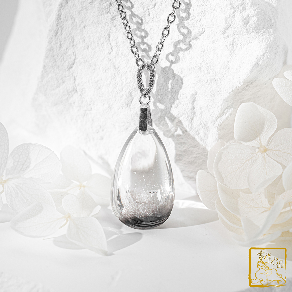 黑銀鈦晶水滴墜 4.4g 逢凶化吉