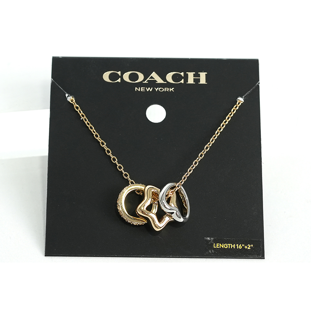 【COACH】圓圈/星星/愛心鏤空造型項鍊(金色/銀色)CY095 A31