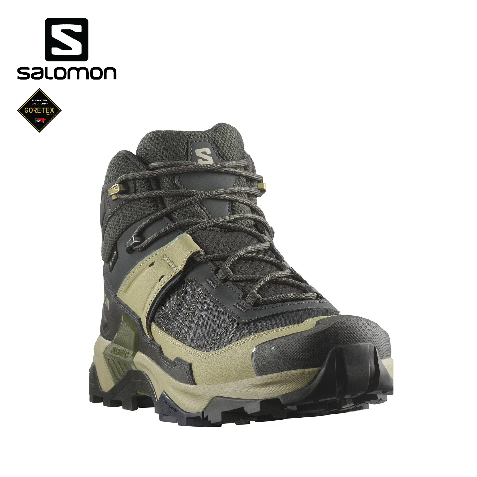 SALOMON 法國 X ULTRA 5 GTX 中筒登山鞋 男款 (綠) 防水/登山/健行 33SL477543