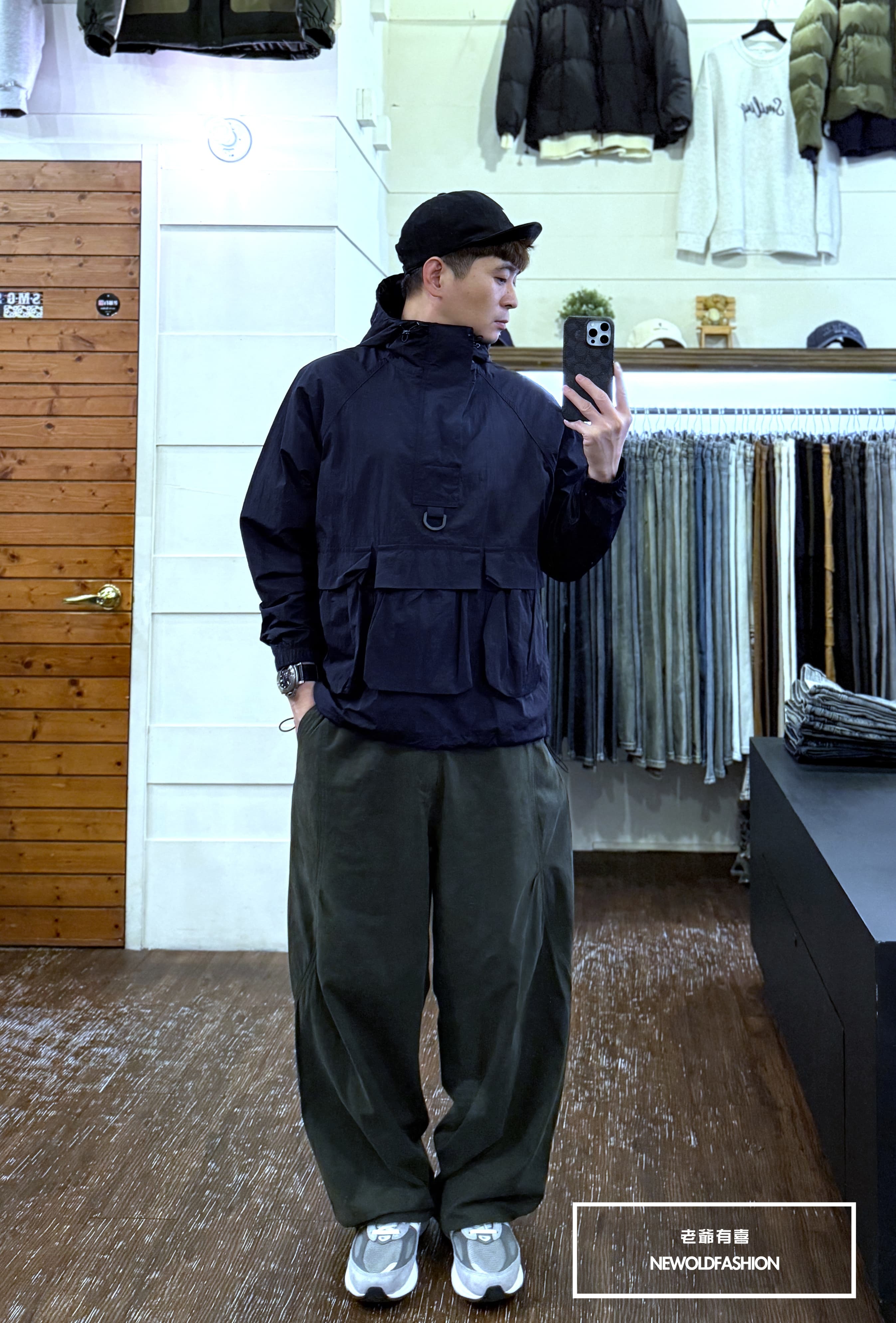 『新品上市』重磅立體半圓車線工裝寬褲-軍綠(NOF25023005)