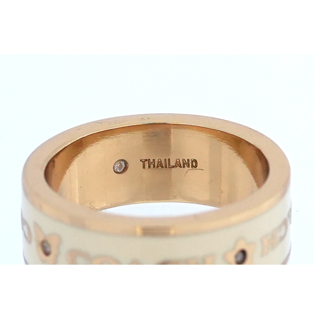 【COACH】愛心及星星圖案琺瑯戒指(白色/金色)CAH44 CUD