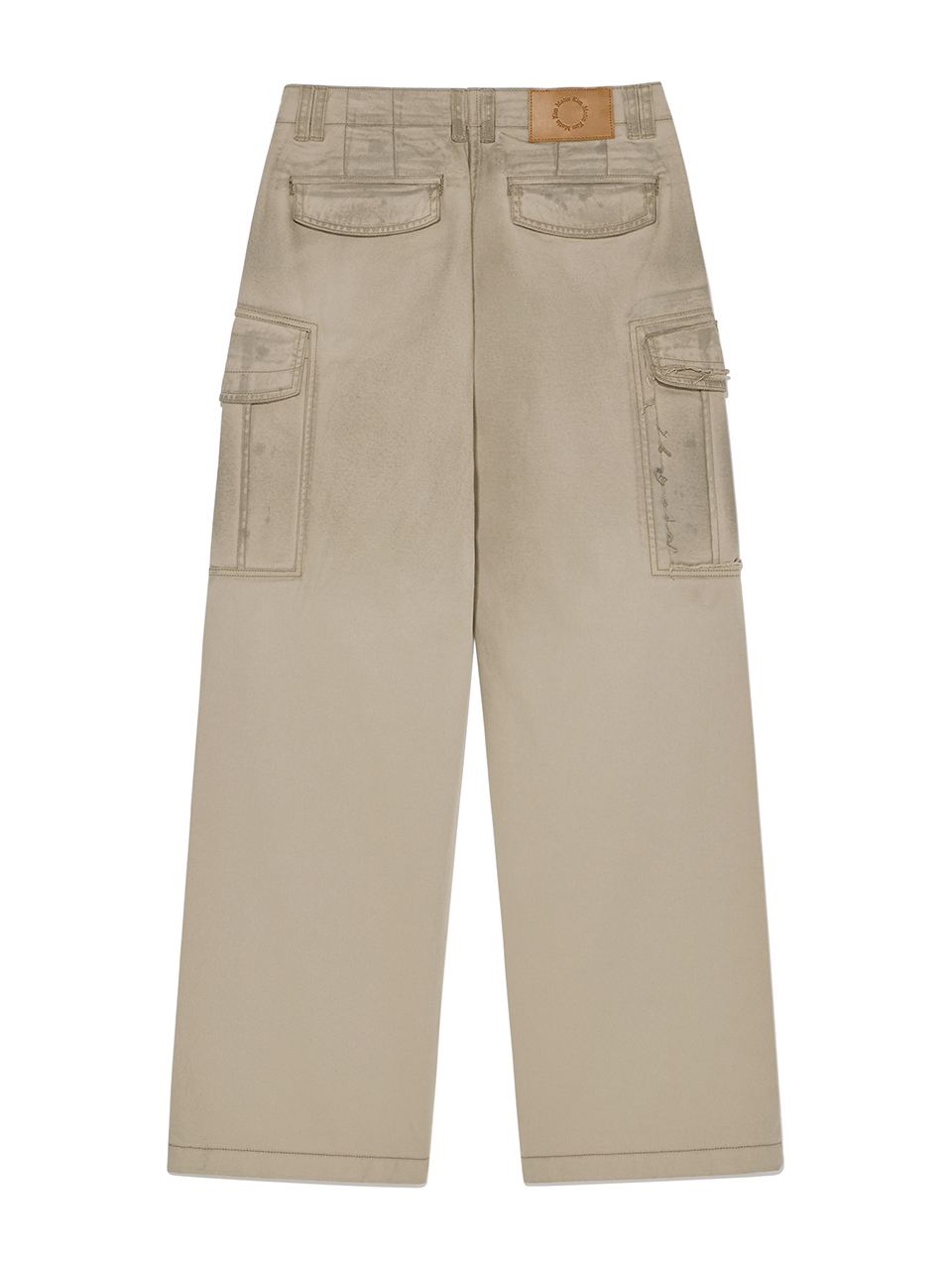 水洗棉工裝褲 米色
