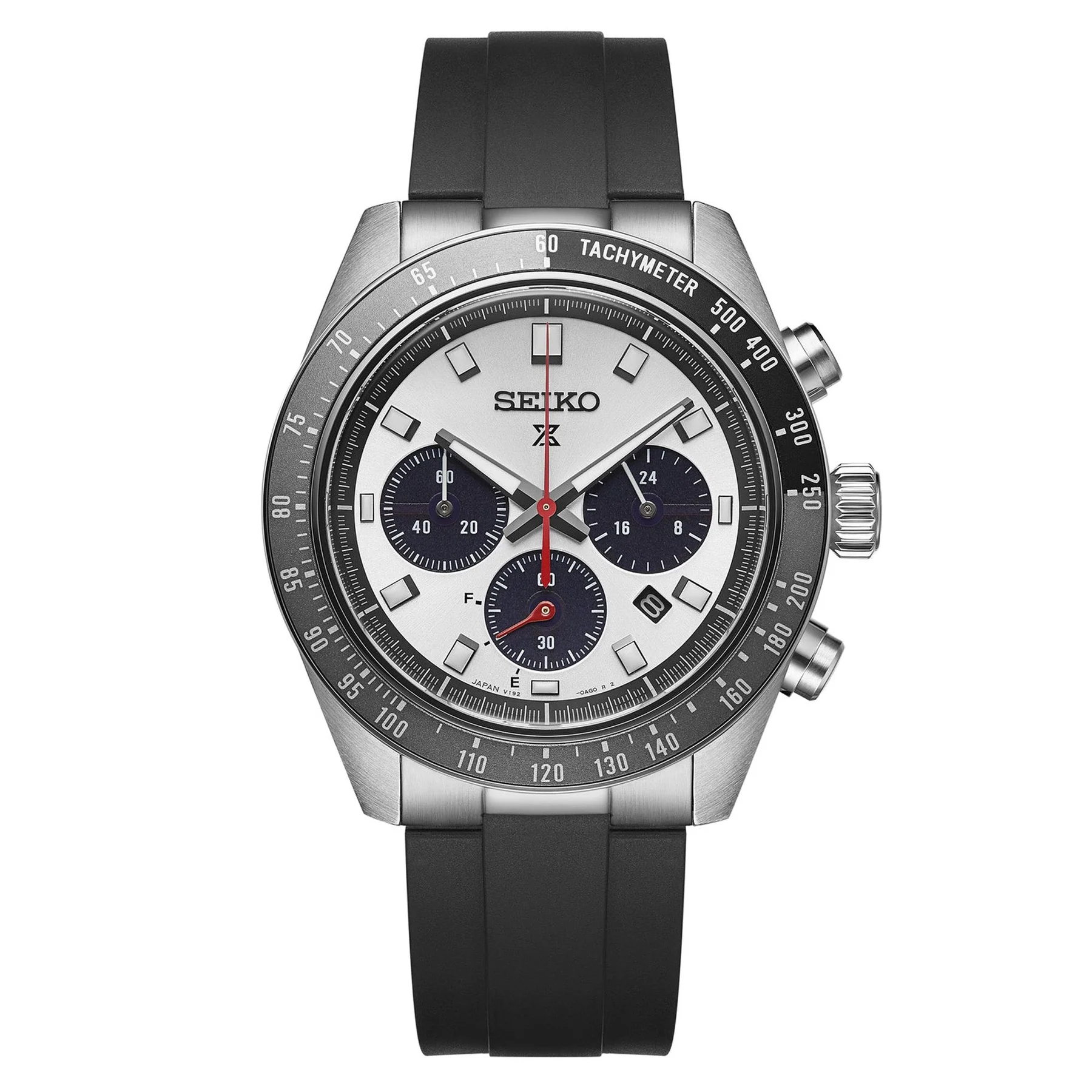 萬年鐘錶 - 太空人錶帶 Seiko 精工 Speedtimer 專用錶帶 21MM 黑色FKM橡膠嵌入式鋼彎錶耳錶帶