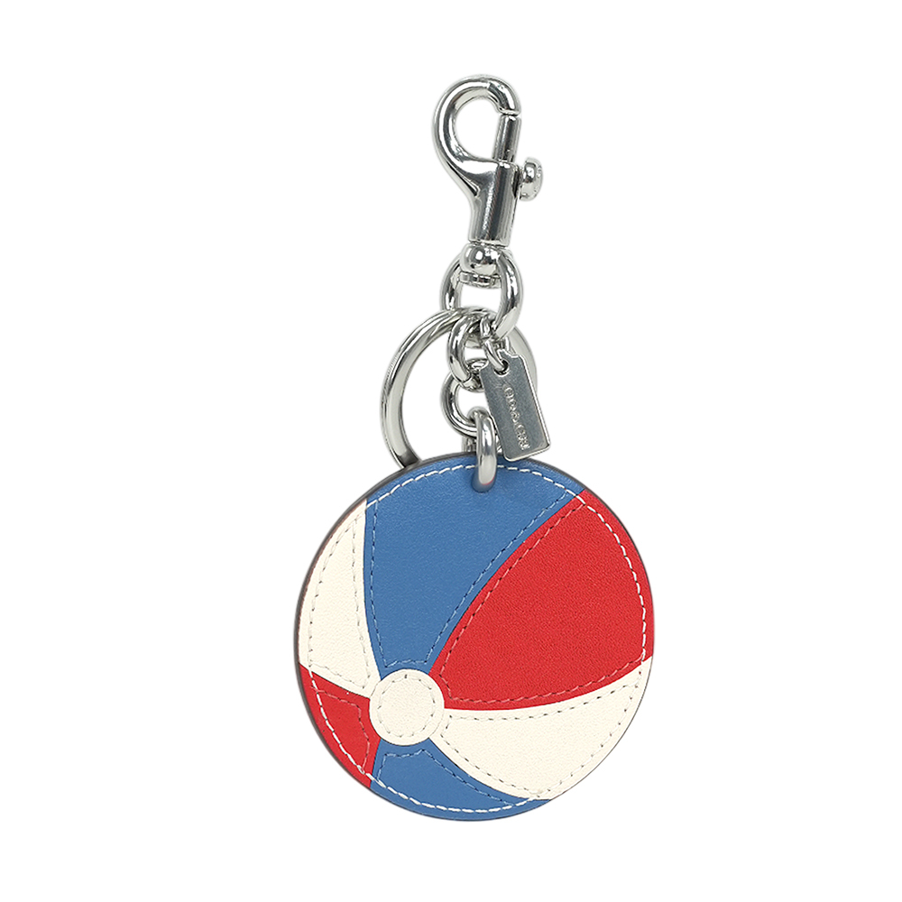 【COACH】沙灘球造型吊飾/鑰匙圈(藍色/紅色)CU260 SVBLM