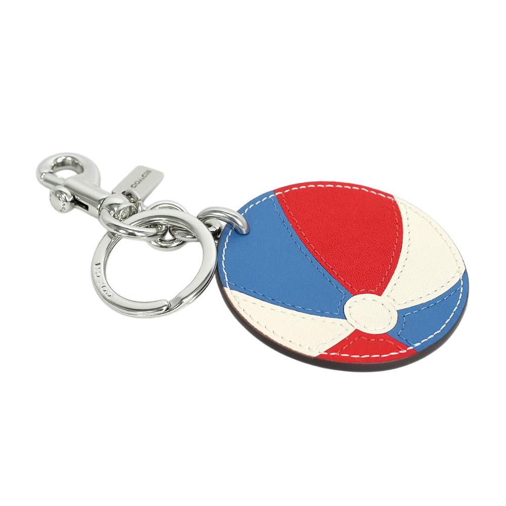 【COACH】沙灘球造型吊飾/鑰匙圈(藍色/紅色)CU260 SVBLM