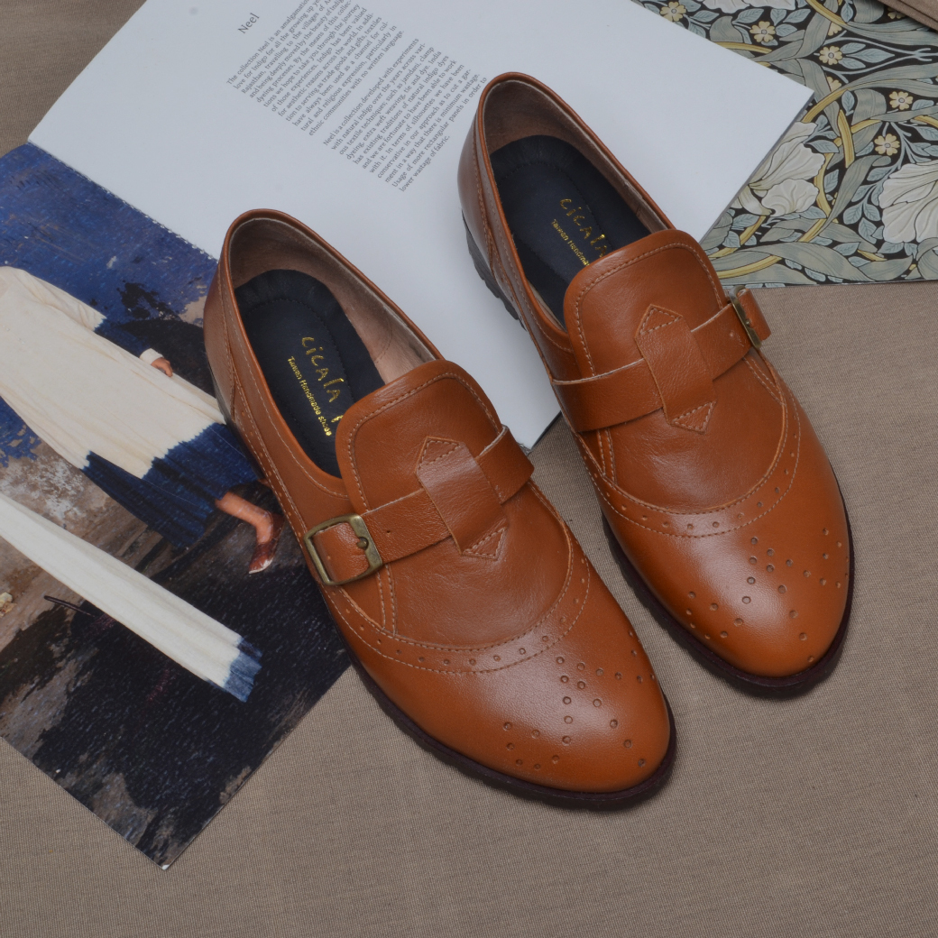 2711 英倫 雕花牛津鞋 棕咖