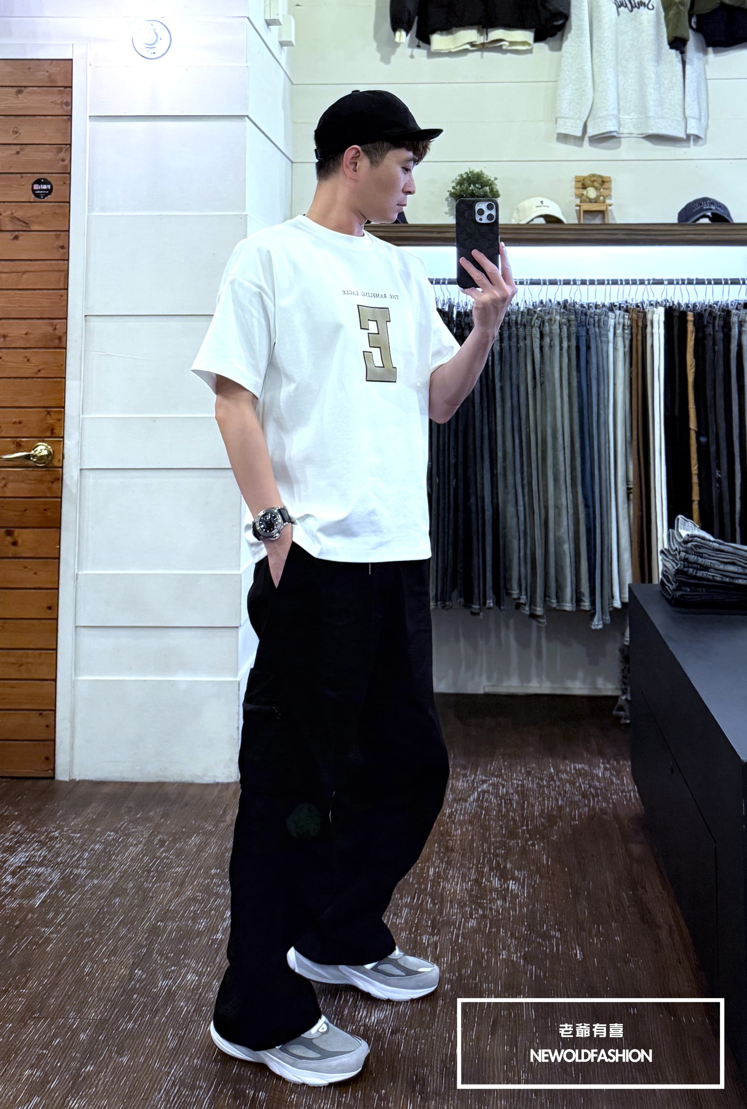 『新品上市』重磅雙側拉鍊口袋工裝寬褲-黑(NOF25029004)