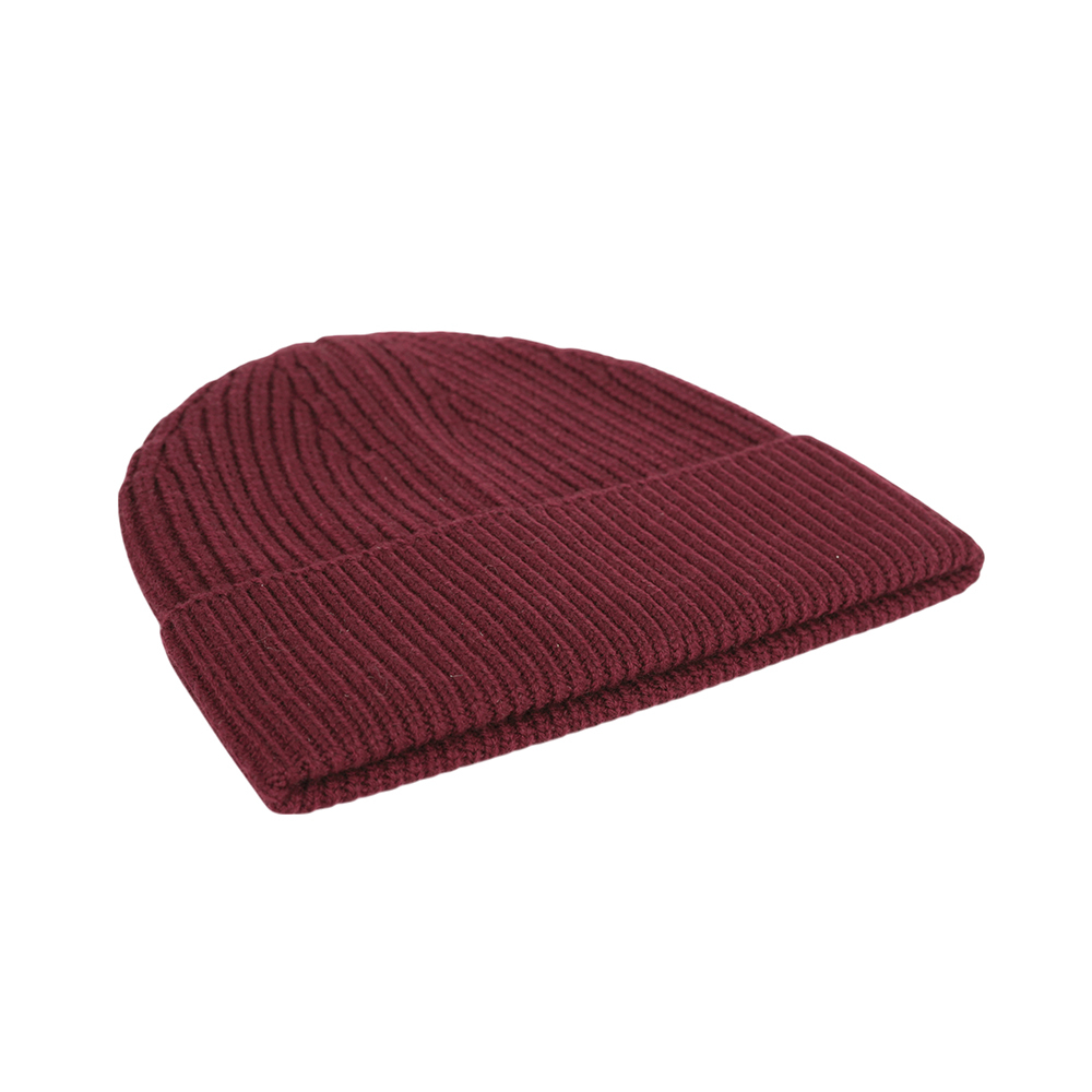 【COACH】方形經典馬車標牌針織羊毛毛帽(酒紅色)CK704 WIN