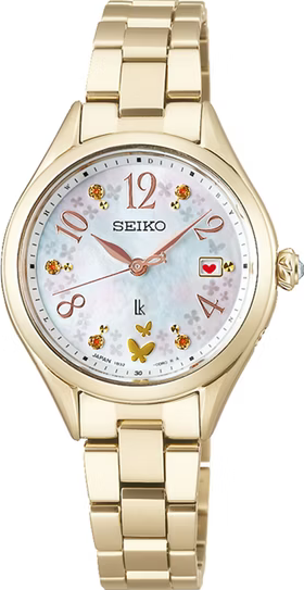 萬年鐘錶 - SEIKO  LUKIA   花藝聯名 30周年限量 鈦金屬太陽能電波女錶  SSQW094J / 1B32-0BM0K 錶徑 28MM