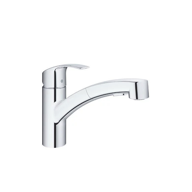 GROHE｜EUROSMART 單槍廚房龍頭 伸縮式龍頭（鉻色）1000533