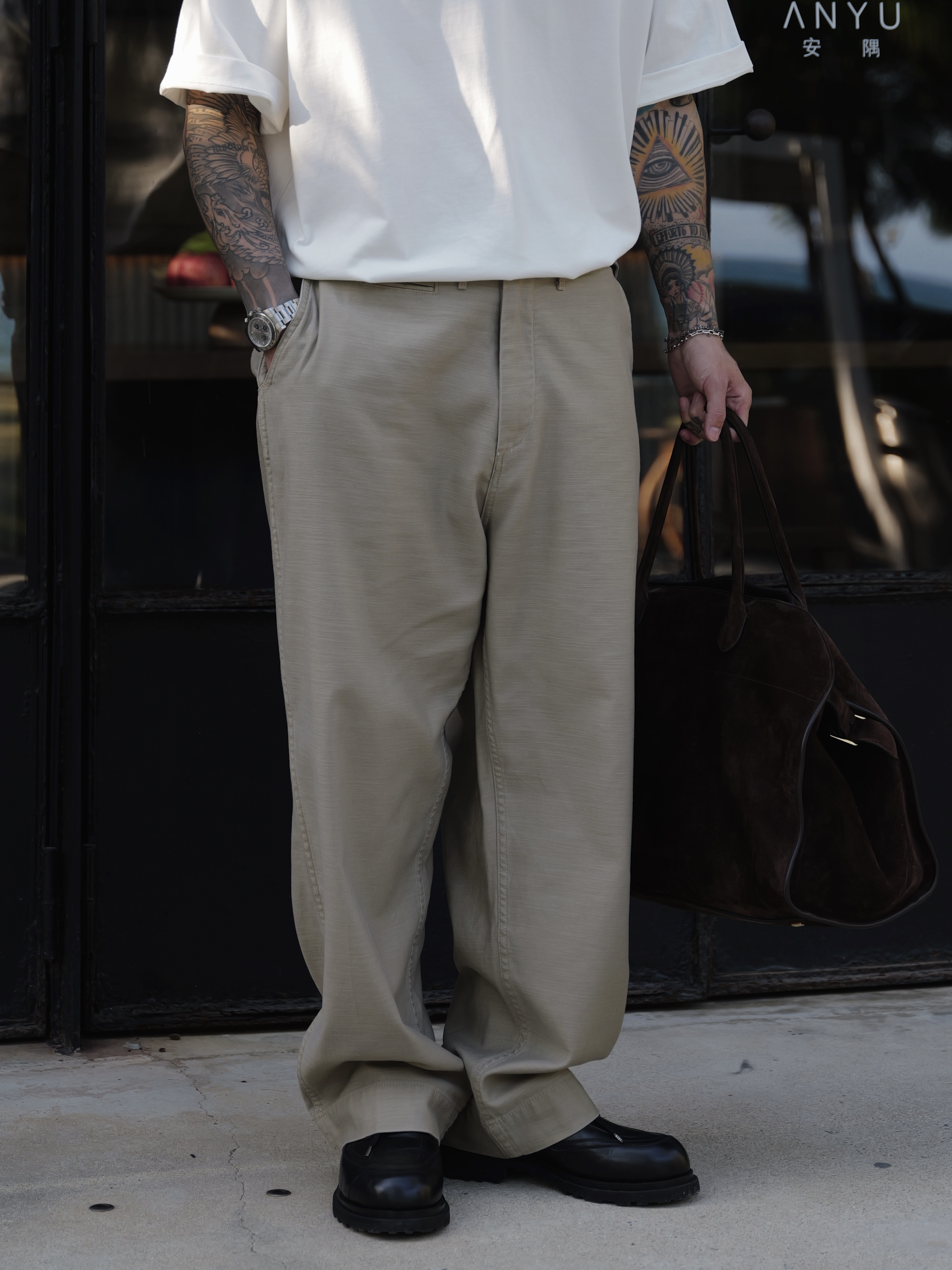 #預購 UNBENT 25SS  進口肌理面料 水洗直筒休閒褲 三色