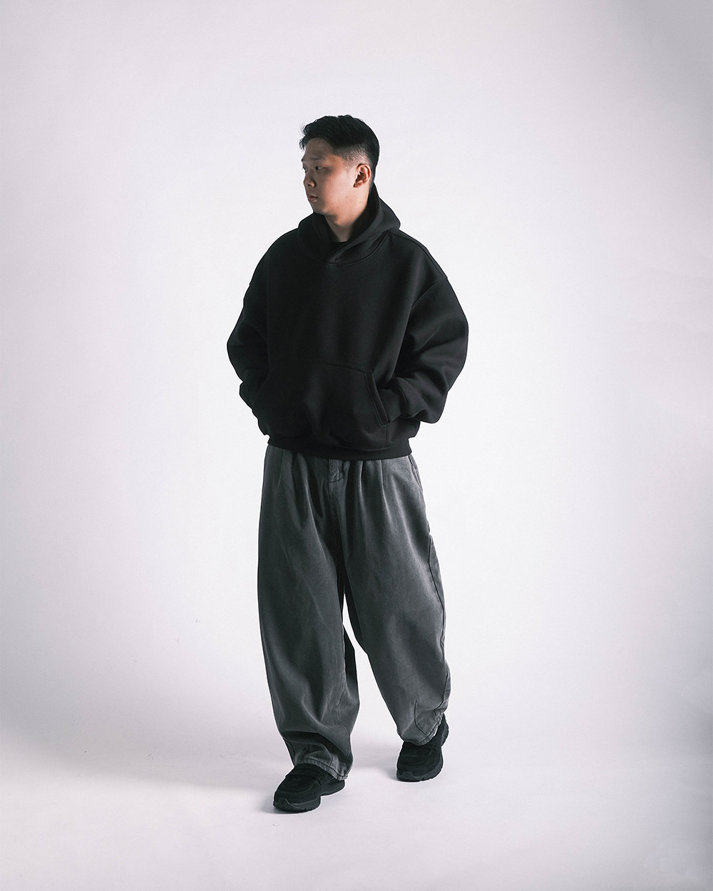 [D.CLOSET] 闊腿 做舊 上寬下窄 繭型褲 LL14