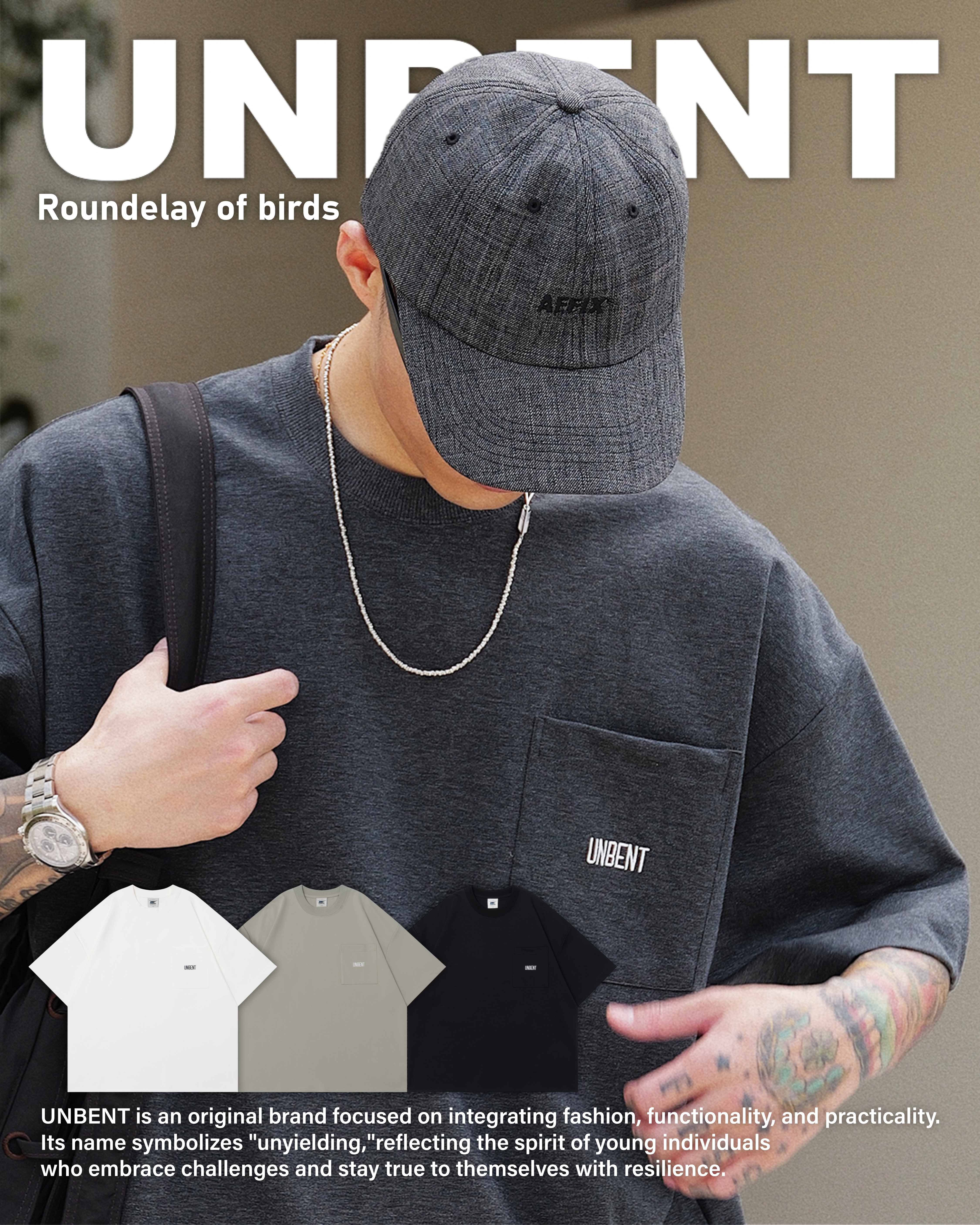 #預購 UNBENT 25SS 進口抗皺 混紡羅馬布料 刺繡口袋短袖 四色