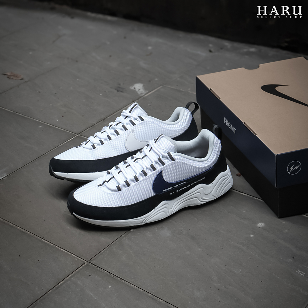 聯名款 fragment design x Nike Air Zoom Spiridon 閃電 白藍黑 黑白 藤原浩 男女同款 復古鞋 慢跑休閒鞋 HF5455-100-001