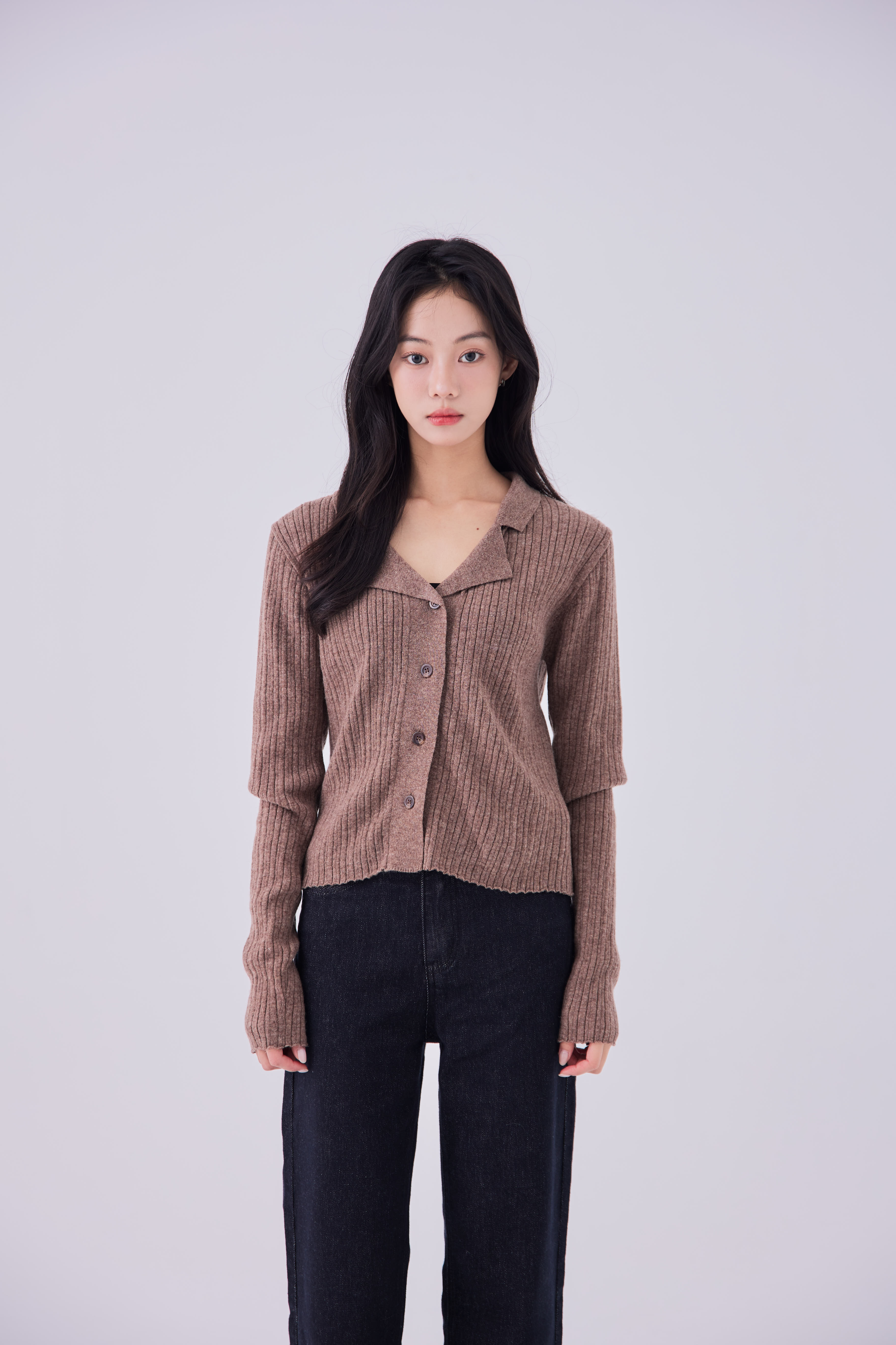 2603 OH！HER 28支超細羊絨混紡翻領上衣（60%羊毛）