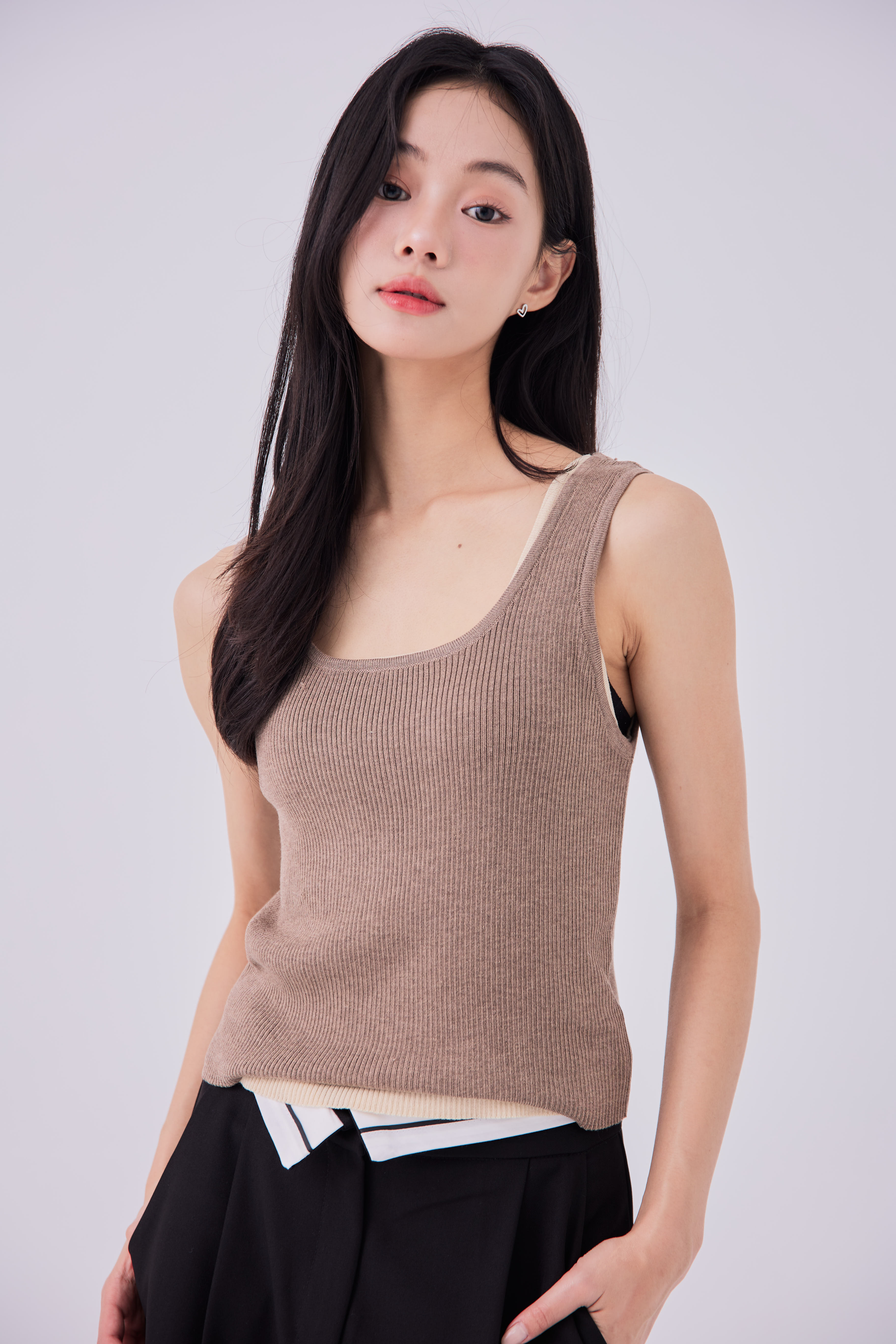 百搭U領針織背心