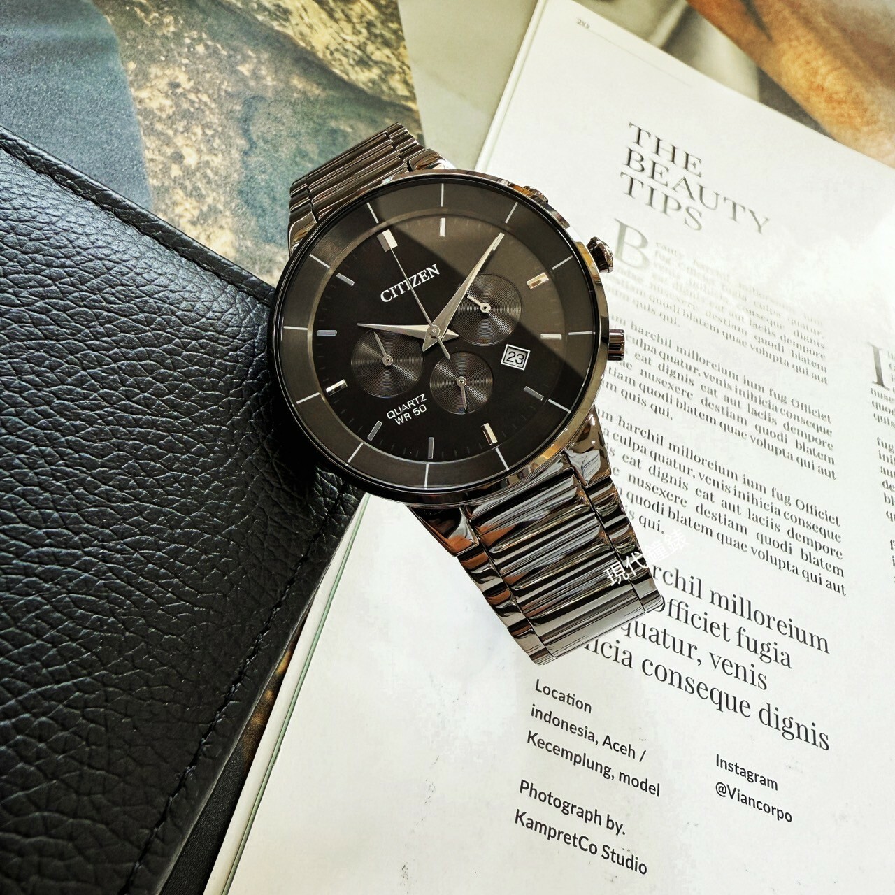 【CITIZEN 星辰】Chronograph系列 簡約三眼計時腕錶AN8227-53H 42mm現代鐘錶