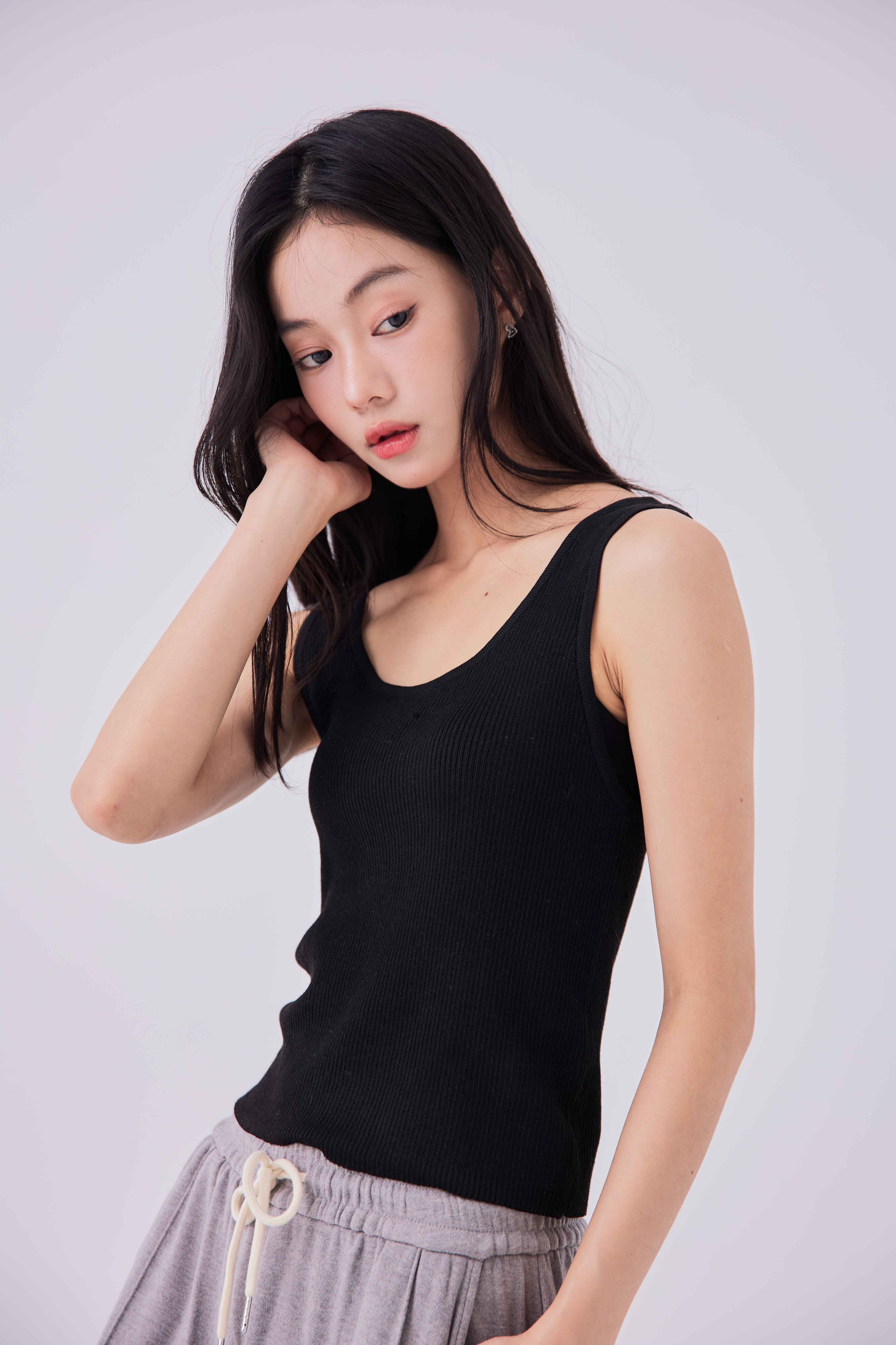 百搭U領針織背心