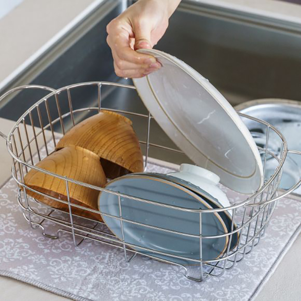 《家事問屋》日本製304不鏽鋼橢圓深型瀝水籃(居家收納籃)