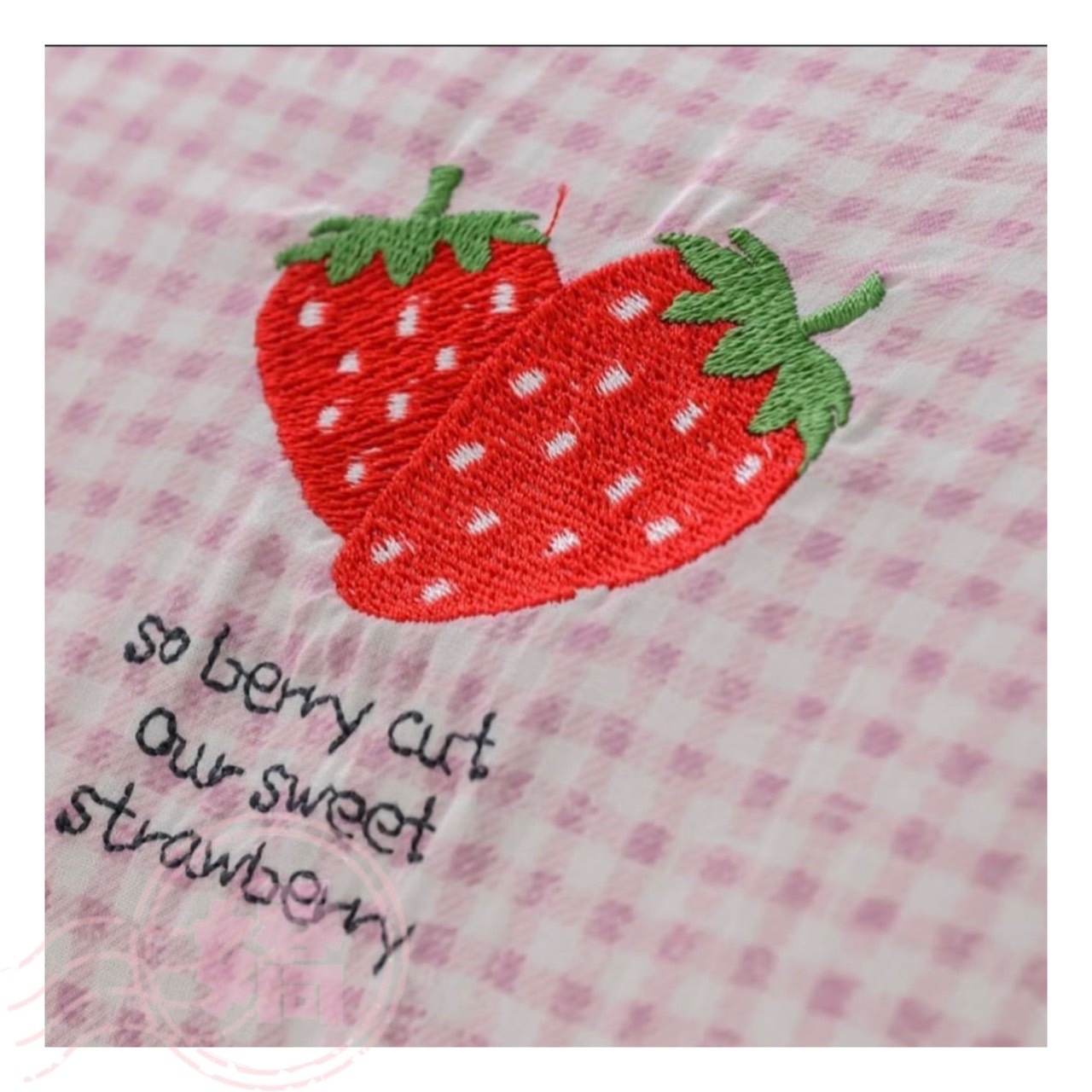 K03006格紋刺繡四季被(枕套)(粉'藍)