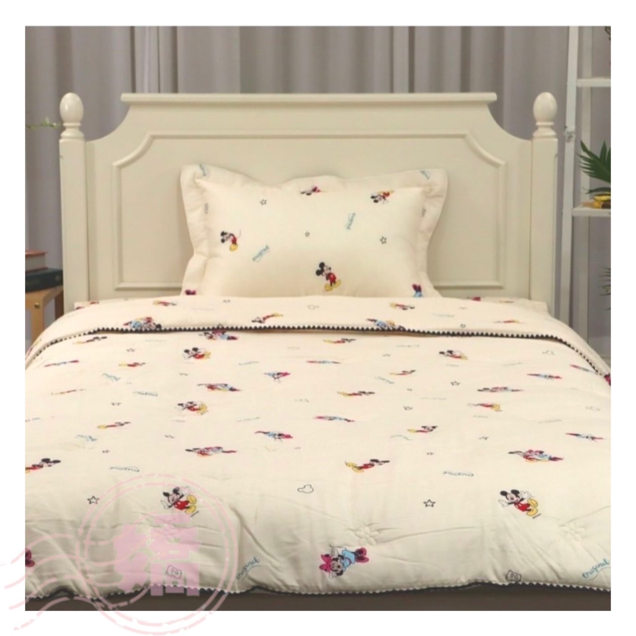 K03009米奇米妮四季被(枕套)(黃'灰)