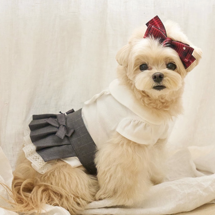 Preppy學院風-高腰百摺裙-灰Grey - It’s sunny outside