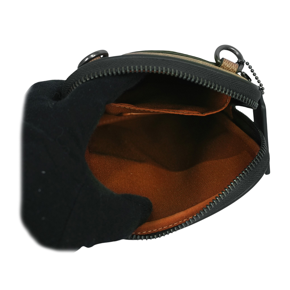 【COACH】Aden 塗層帆布及牛皮迷你斜背包/手拿包(卡其色)CW364 QBNRX