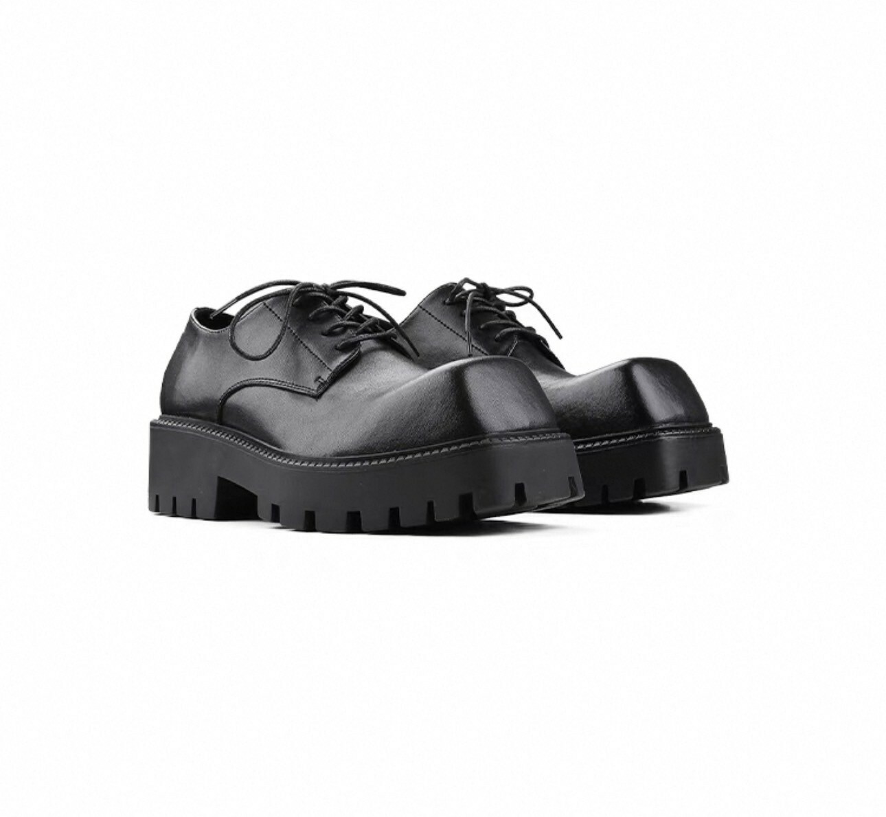 HANQIA 大翹 方頭 厚底 皮鞋 德比鞋 #鞋子