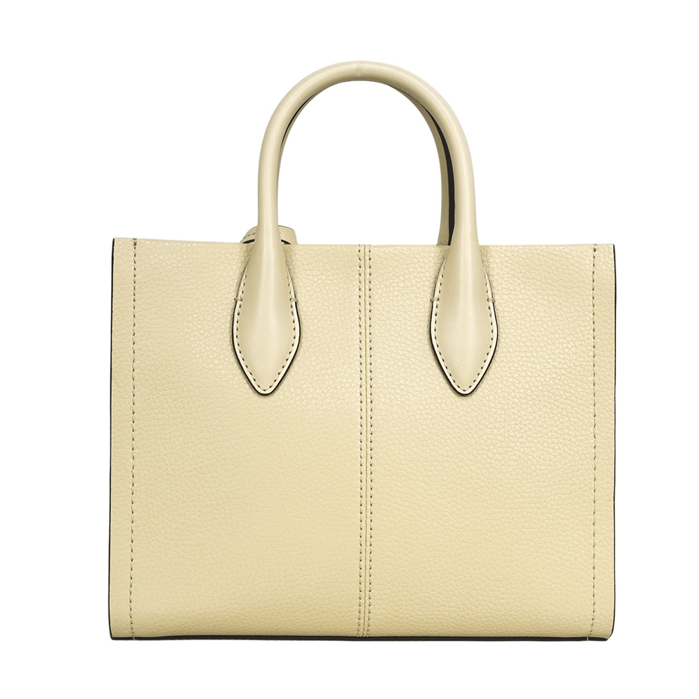 【Michael Kors】Mirella 荔枝皮革刺繡背帶小款二用托特包(奶油白)35S4G7ZC5L LTCREAM
