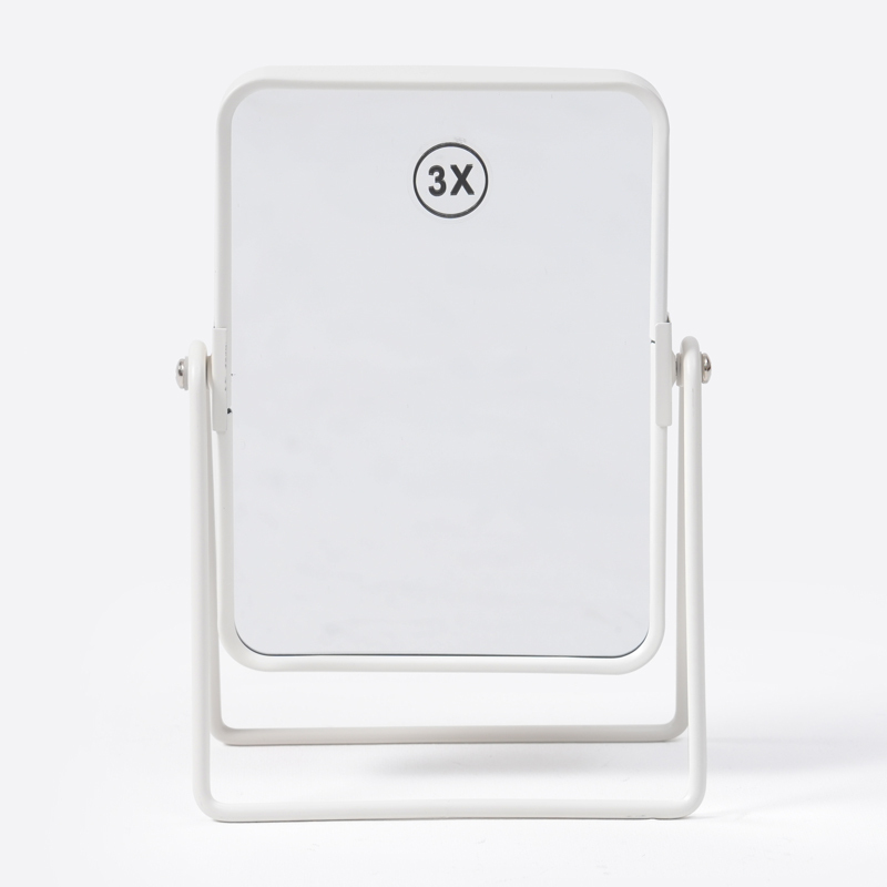 SP 鋼製方形桌鏡/白 15.4x20.9cm