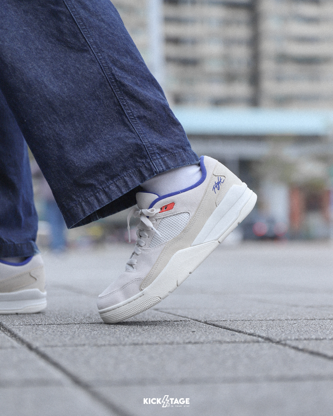 男鞋 NIKE JORDAN FLIGHT COURT 白藍 小刺繡 麂皮 復古 籃球鞋【HF3255-005】