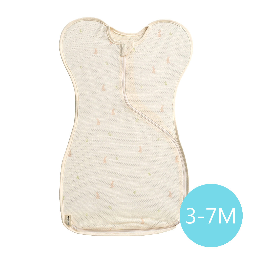 lolbaby 韓國 蝶型包巾baby swaddle 3-7m免脫換尿布-M號｜空氣衣款｜哈囉兔兔