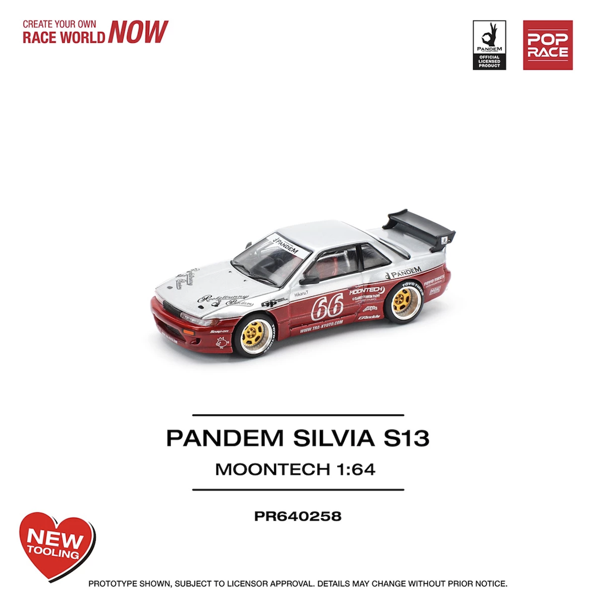 【預訂】Pop Race Pandem Silvia S13 Moontech Red (New Tooling)