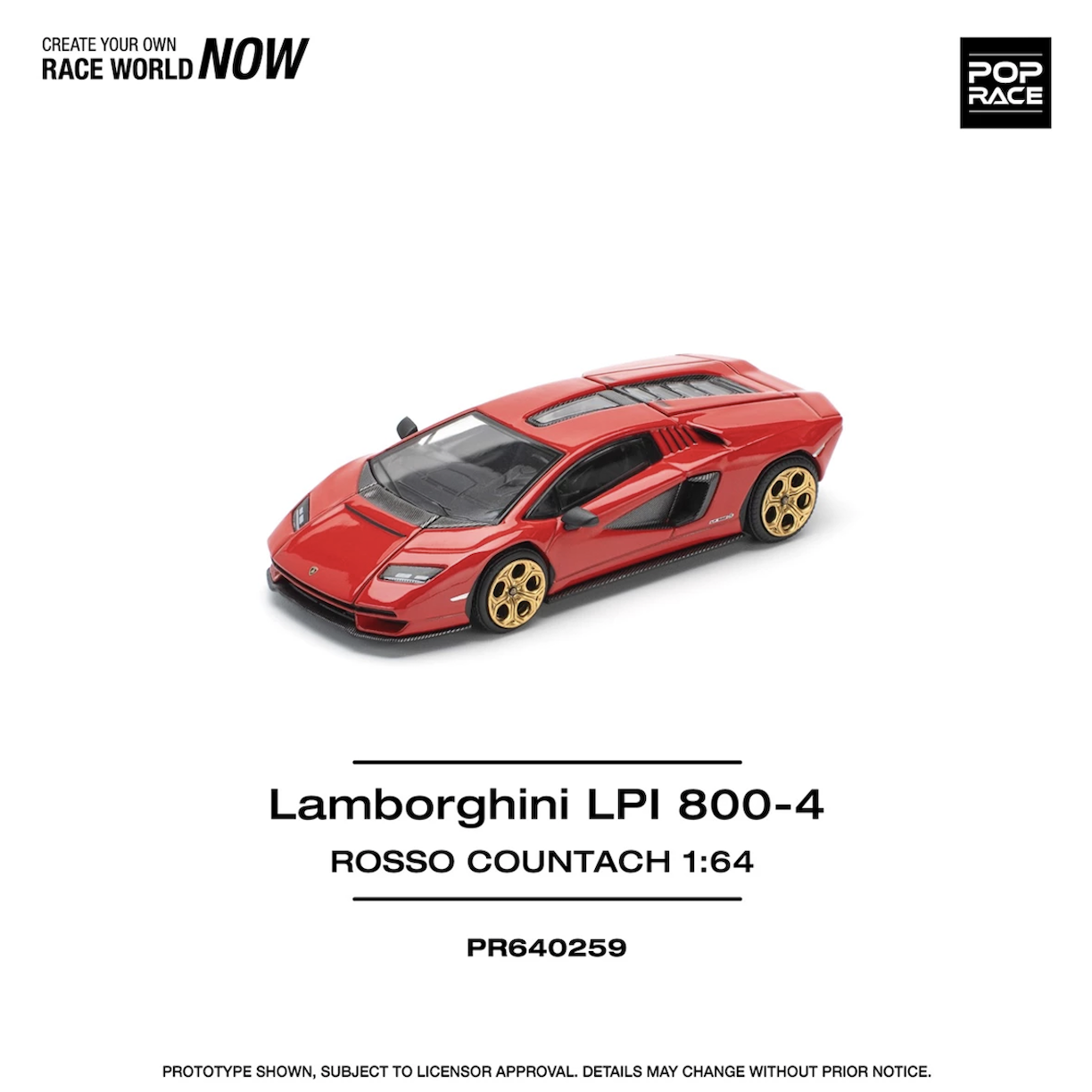 【預訂】Pop Race Lamborghini Countach LPI-800 ROSSO