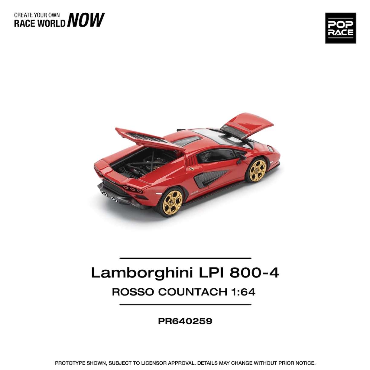 【預訂】Pop Race Lamborghini Countach LPI-800 ROSSO