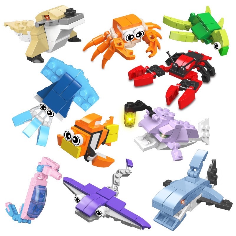 屏東院｜超口愛~海洋生物積木-辦公療癒&小孩最愛