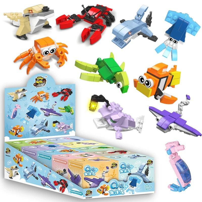 屏東院｜超口愛~海洋生物積木-辦公療癒&小孩最愛