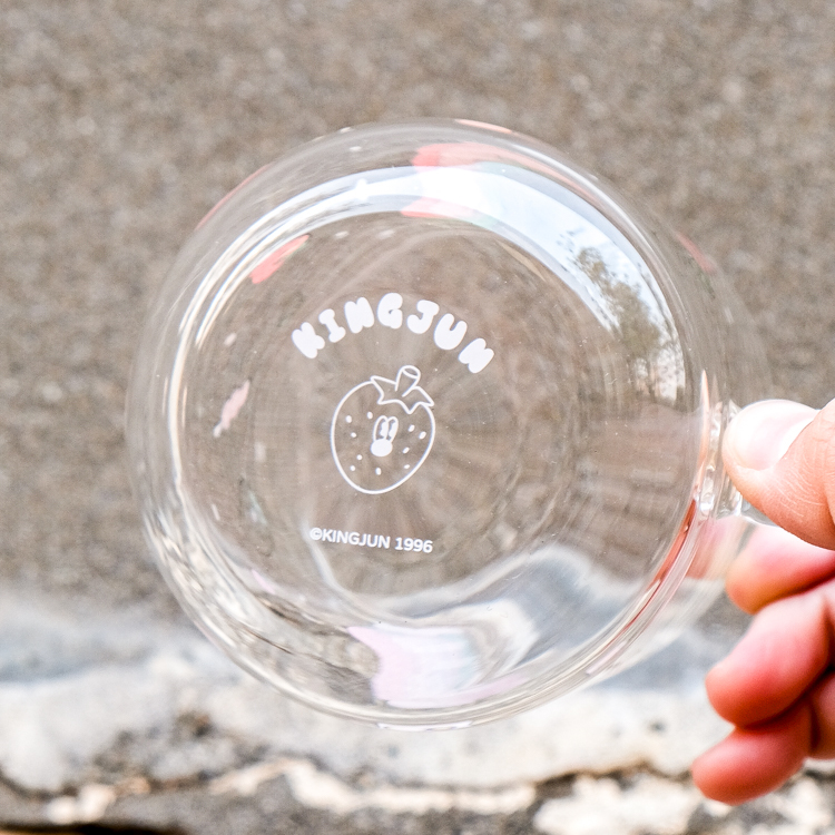 Kingjun｜玻璃杯(400ML)｜蠢兔草莓世界