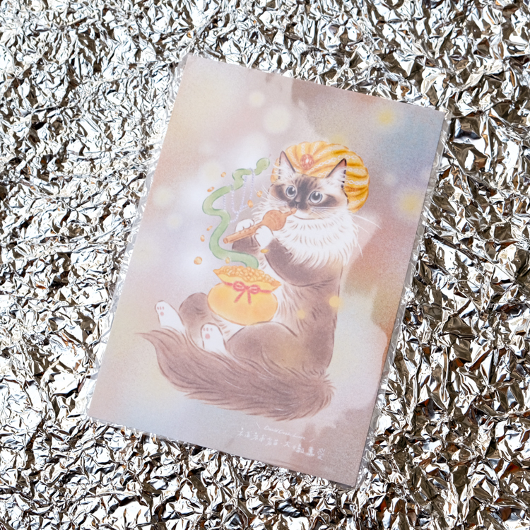 補補貓‧大衛煮愛｜明信片｜吹蛇笛的布偶貓