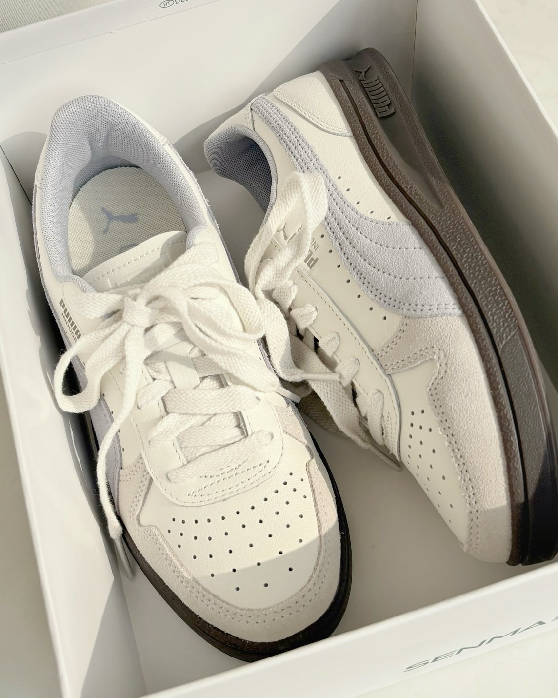 EMMI X PUMA INDOOR 奶油薰衣草 白色 藍紫 焦糖底 女鞋 401360-04