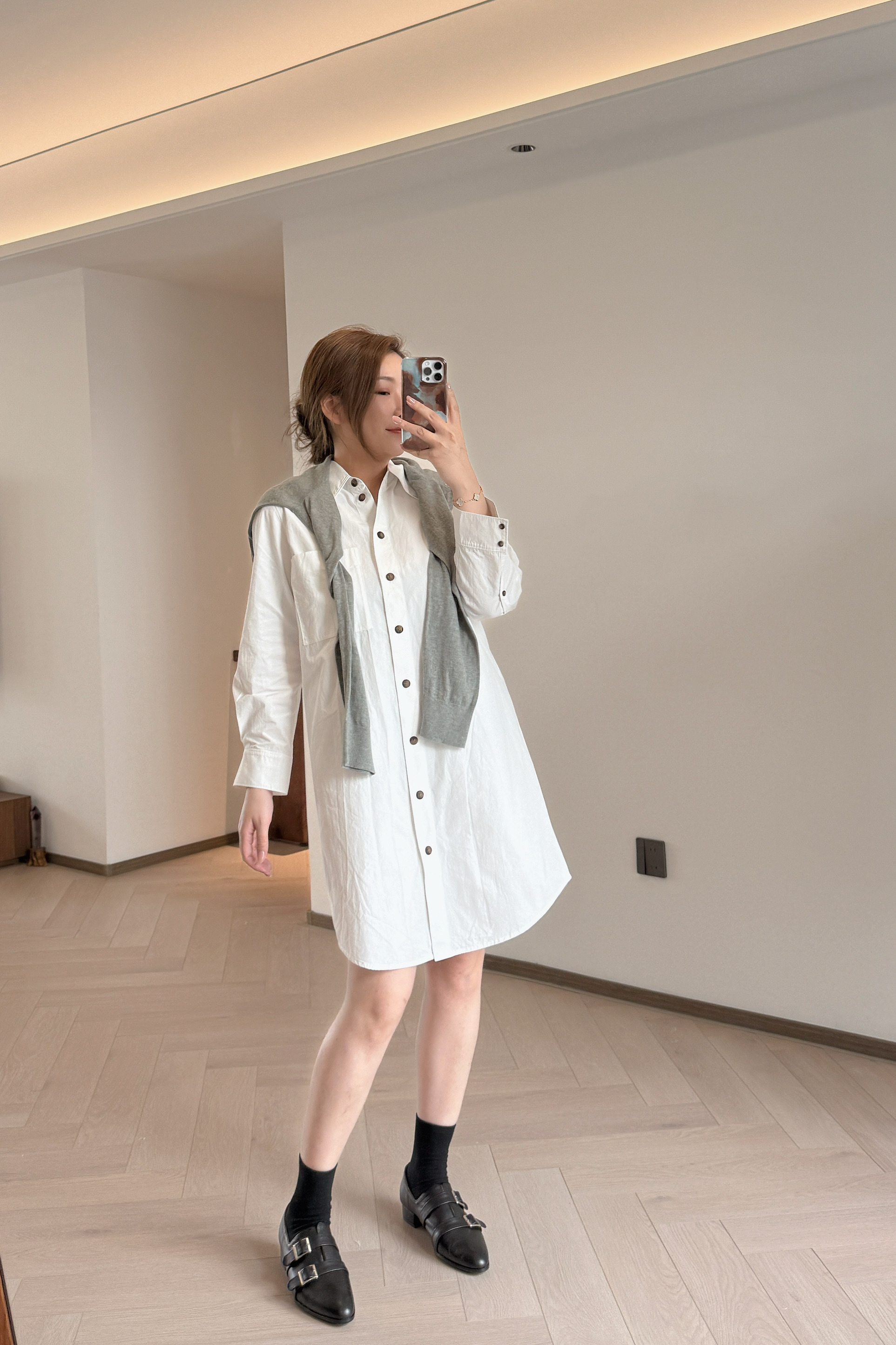 現貨 7151日本面料 中長恤衫裙