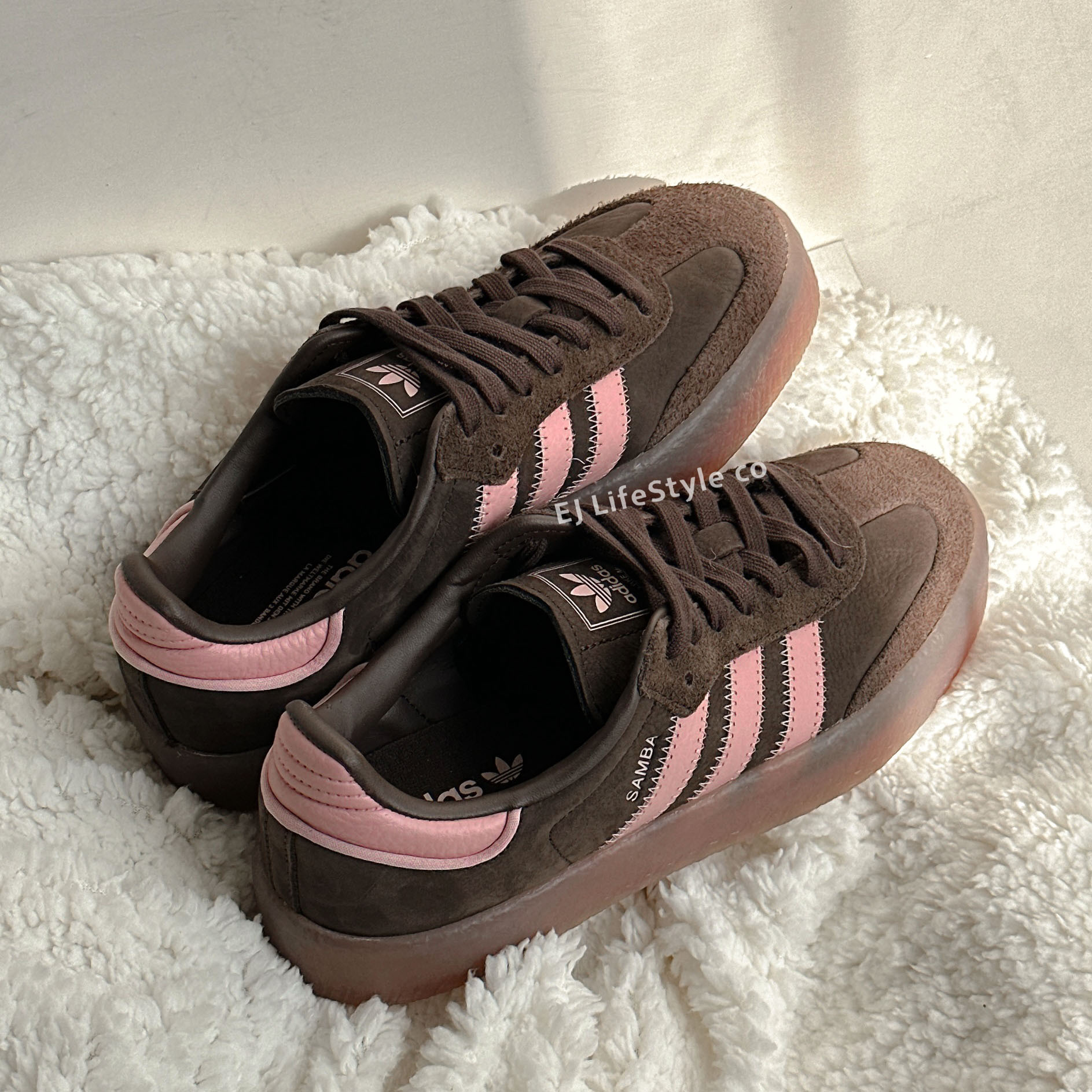 ADIDAS SAMBAE 蜜桃美式 咖啡色 棕色 摩卡 粉色 珊瑚粉 增高 厚底 女鞋 JI2744 / 調貨