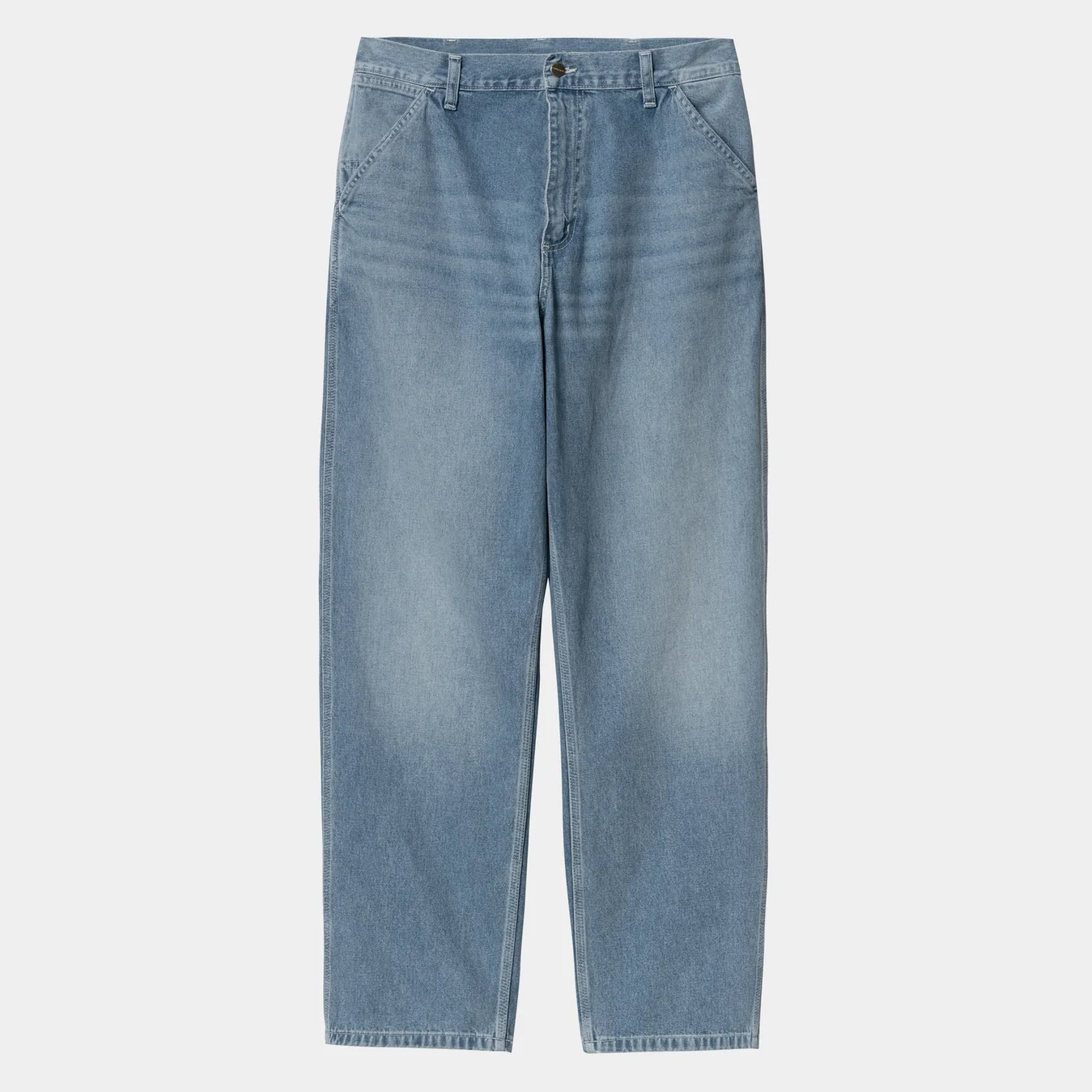 -(E17d01)-CARHARTT WIP SIMPLE PANT DENIM BLUE (LIGHT TRUE WASHED) 11.25 OZ 長褲 水洗牛仔褲 寬鬆直筒 藍色-I022947