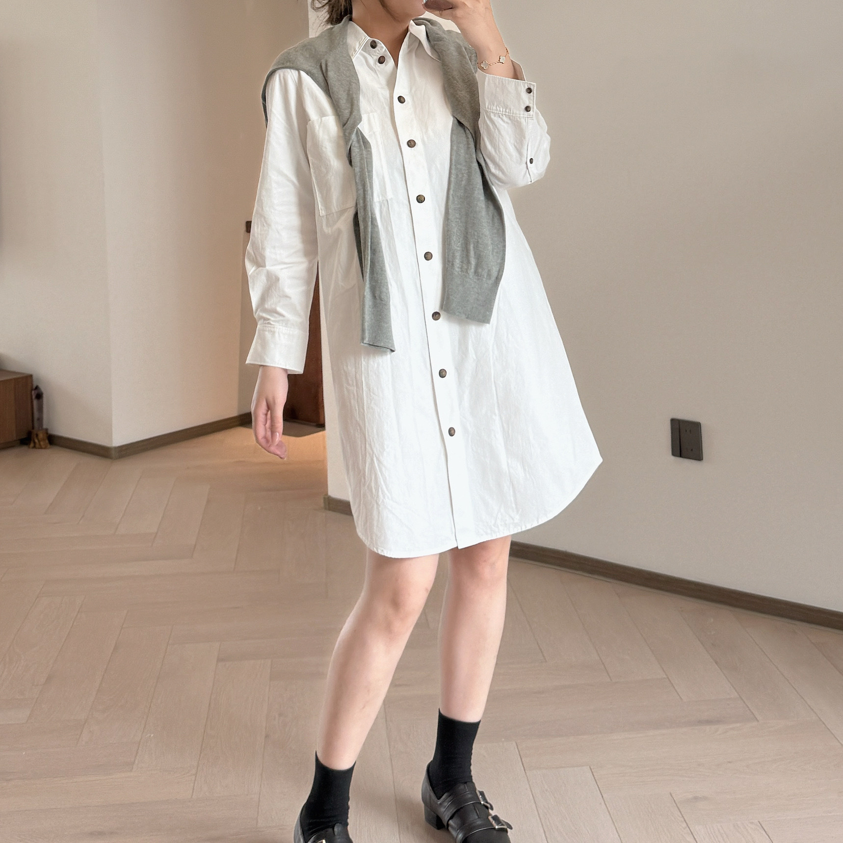 現貨 7151日本面料 中長恤衫裙