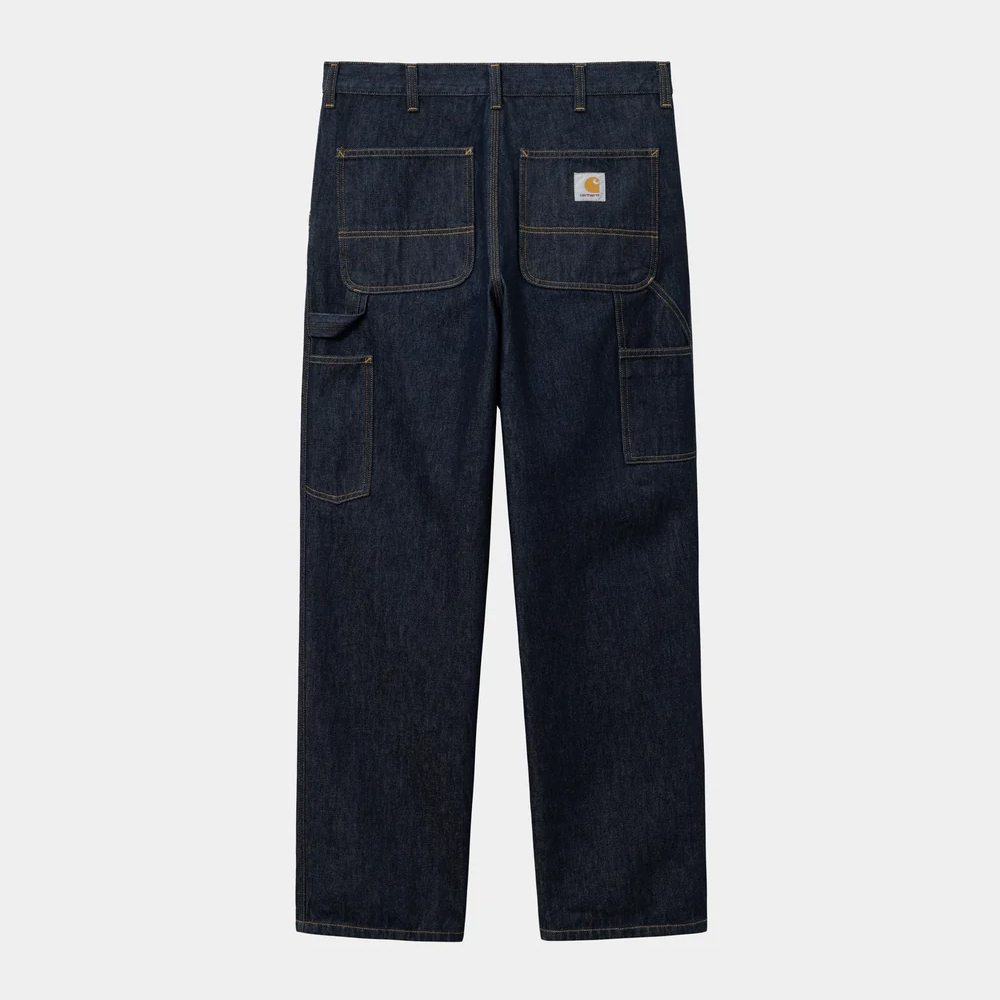 -(E6a04)-CARHARTT WIP SINGLE KNEE PANT DENIM BLUE (RINSED) 13.5 OZ 史密斯牛仔布 寬鬆直筒 單膝褲 畫家褲 原色褲-I032024