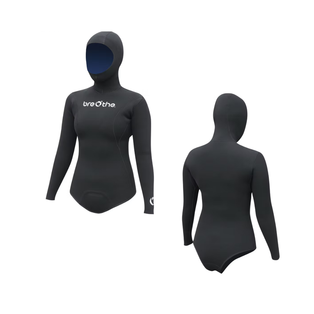 水呼吸Breathe 女款 3mm超彈雙面穿 自潛防寒上衣  黑/深藍