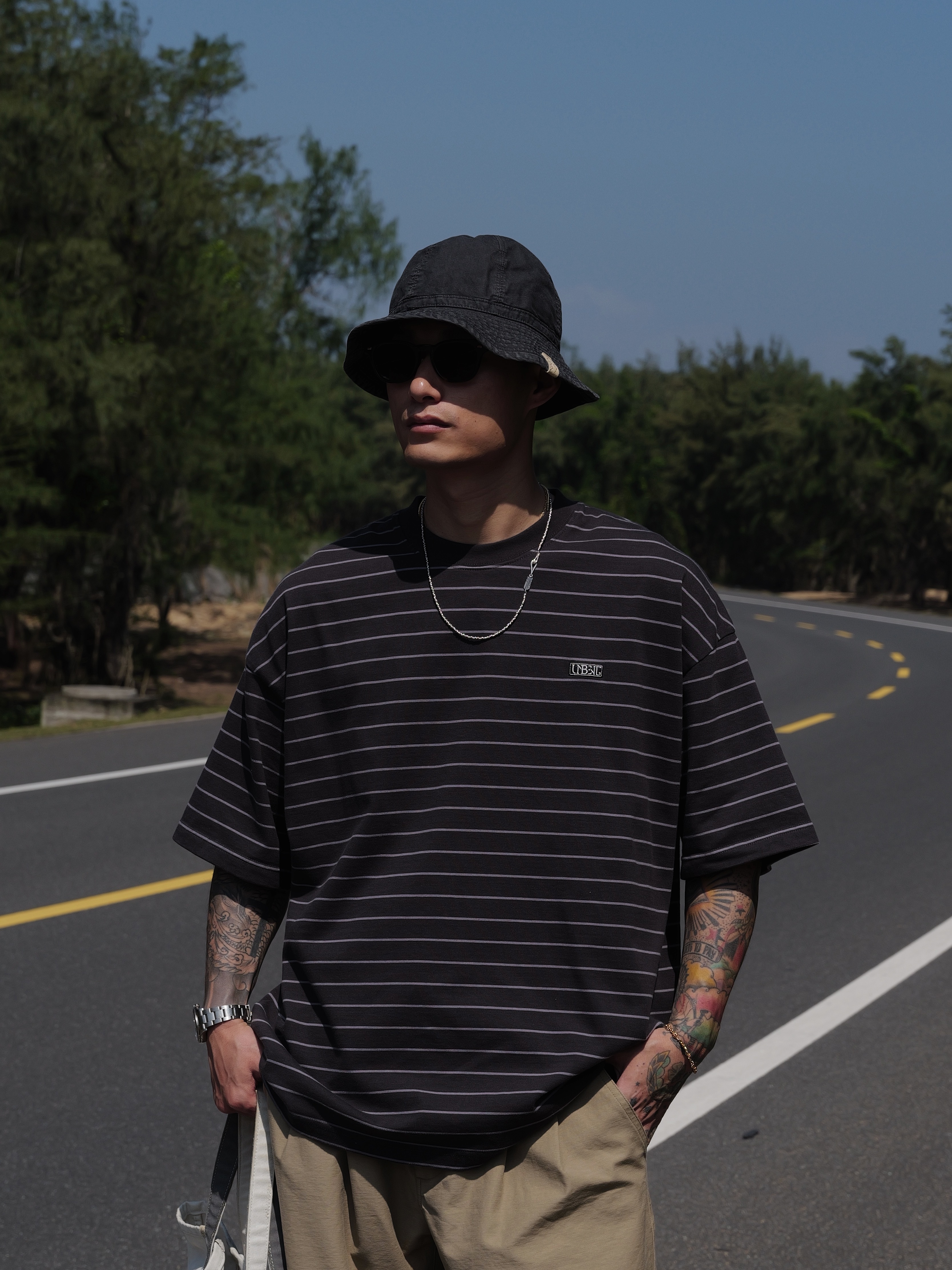 Unbent 25 s/s 重磅條紋Tee