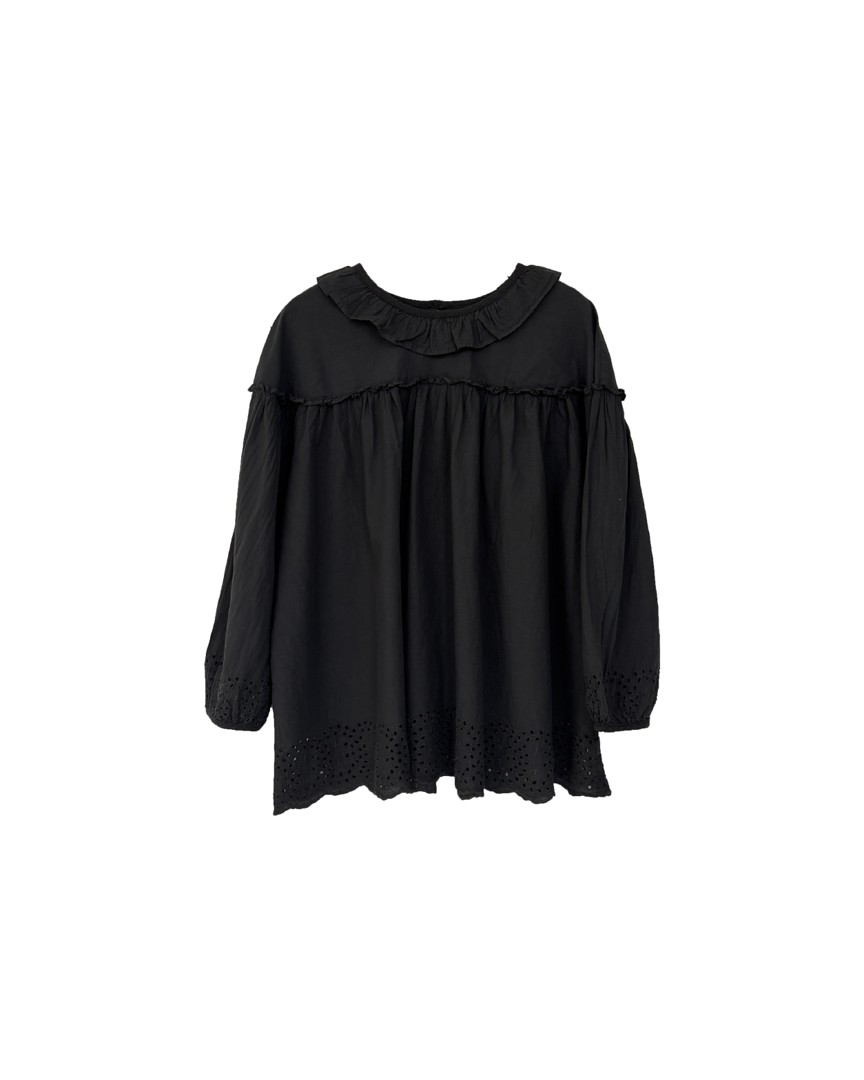 小荷葉領通花底上衣